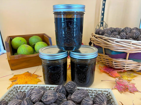 Three jars of Black Walnut Wood Stain 1 Pint Water Based Non Toxic Low Odor rich dark tone for cabinets and furniture.
