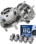 Front Wheel Hub Bearings Kit With 10 Chrome Lug Nuts For Nissan Altima 2007 To 2018, Maxima, Pathfinder, Murano, Infiniti QX60 JX35