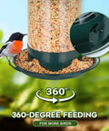 Weatherproof Metal Bird Feeder Outdoors With 360 Degree Feeding Tray Squirrel Resistant Design And Hanging Capability Green Holds 2 Lb Seeds Built Tough To Handle The Elements