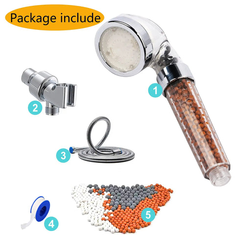 LED Shower Head Kit With Handheld Hose And Bracket, Rainfall Spa Spray, 7 Color Changing Waterproof Lights, Replacement Filter Included