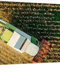 Aerial View Of A Combine Harvester Farm Scene Canvas Wall Art 24x48 Inch Gallery Wrapped Print for living room decor