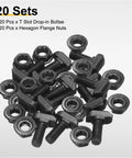 Top Shelf Kickass T Slot Drop In Bolts M6 X 16 Millimeter Hammer Head Screws With Hex Flange Nuts For European 30 Series Aluminum Extrusion Profiles Rig Build Hardware 20 Pack screws and nuts.