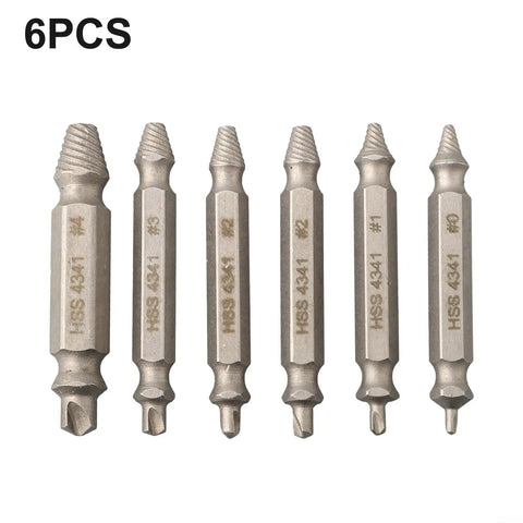 Easy Out 6 Pcs Damaged Screw Extractor Set Made From Premium High Grade Steel Reverse Drill Bits To Fix Broken Stripped Screws And Studs With Storage Case Perfect Tool Kit For Homeowners And Mechanics Looking For Quick Fixes 6pcs steel extractors