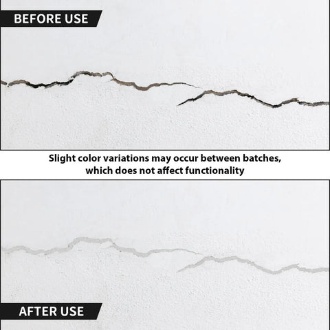 Before and after images showing wall cracks filled using Hardcore Foam Backer Rod For Zero Sweat Gap Filling And Concrete Crack Patching Joints Chill Out Caulking Saver Rope Quarter Inch By 33 Feet Built Like A Tank.
