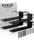 Hidden Floating Shelf Brackets Black Carbon Steel For 6 Inch Boards True Size Five And A Quarter Inch Heavy Duty Mounts Easy Install Stud Friendly For Kitchen Nursery Mantel Bookshelves Bar Wall Shelves Four Pack with instructions and hardware
