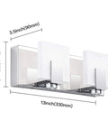 Dimmable Matte Black Bathroom Vanity Lights Over Mirror Modern LED Vanity Light 2 Light Fixtures dimensions shown