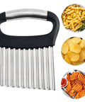 Suuker large vegetable crinkle cutter with black handle and stainless blades for crinkle fries and veggie slices
