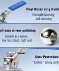 2 Pack 316 Stainless Steel Ball Valve Half Inch NPT Female Full Port Heavy Duty Shut Off with mirror polished ball and locking handle