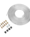 Heavy Duty Copper Plated Brake Line Tubing 25 Feet With Fittings Three Sixteenth Inch Outer Diameter For Hydraulic Braking And Fuel