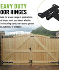 Top Shelf Heavy Duty 24 Inch Gate Hinges 4 Pack, Black Powder Coated Steel Built Hella Tough, Rust Resistant With All Mounting Hardware For A Smooth Swing on a wooden gate.