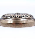 Antique Brass Cup Pulls 4 Pack With Petal Pattern Cabinet Hardware 3 Inch Hole Centers 94mm Overall Length Vintage Drawer Dresser