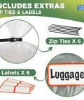Big Clear Storage Bags Six Pack Extra Large 40 By 60 Inches Waterproof See Through Plastic Bags With Zip Ties and Labels