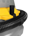 Close-up of Contractor Wet Dry Vacuum Cleaner For Jobsites And Shops With 9.0 Gallon Tank 1200 Watt Power 7 Foot Hose