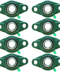 Eight Pack UCFL205 1 Inch Bore Self Aligning Flange Mounted Pillow Block Ball Bearings cast iron housings
