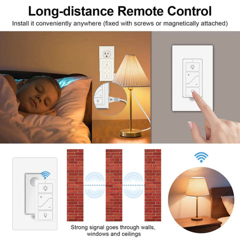 Knockout Smart Plug In Dimmer Switch For Table Lamps With 2Dot4Ghz Wireless Control Talks Right Up To Alexa For Smooth Adjustment of lamps with remote control.
