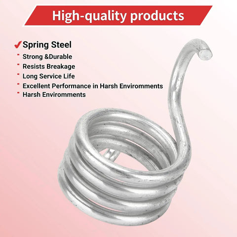 Close-up of heavy-duty steel spring from 4 Piece Brake Return Springs Torsion Replacement For Medalist TXT 1994 And Up