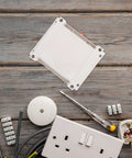 Weatherproof Outdoor Electrical Junction Box In Gray Flame Retardant ABS Plastic Industrial Enclosure with sockets and tools