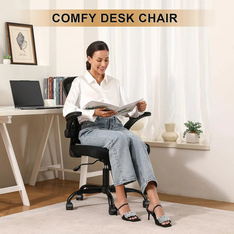 Ergonomic Mesh Desk Chair With 330Lbs Capacity, High Back Support, shown in home office setting