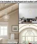 Tiny Crystal Chandelier For Bedroom And More One Light White Mini Crystal Pendant Ceiling Fixture in different ceiling setups