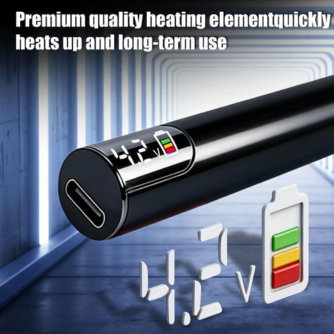 Portable USB C Rechargeable Soldering Iron With LED Screen And 510 Thread Universal Interface close-up of LED display