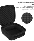 Remote Controller Storage Bag For Drones And RC Gear Durable Nylon EVA Case open showing interior padding.