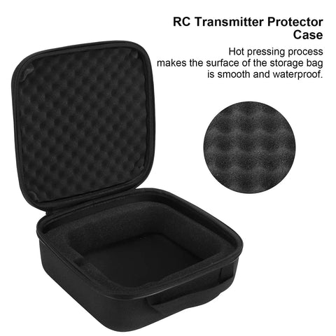 Remote Controller Storage Bag For Drones And RC Gear Durable Nylon EVA Case open showing interior padding.