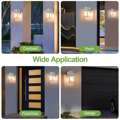 Outdoor Wall Lantern No Fuss Waterproof Porch Light For Front Door Garage And Patio With Anti Corrosion Plastic Build