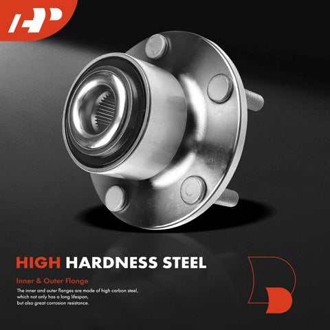 2 Pack Front Wheel Bearing And Hub Assembly 5 Lug Easy Swap For Mazda 3 2004 2005 Built Before January 5 2005 Replacement Pair For Smooth Ride And Quiet Operation showing front wheel bearing.