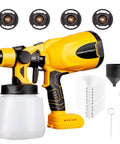 Top Shelf Cordless Paint Sprayer Airless Tool Only Works With DeWalt 20V Batteries featuring four copper nozzles and one liter tank.