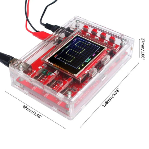Pro Grade Digital Oscilloscope Kit With 1Msps Real Time Sampling, 12 Bit Resolution, ARM Cortex M3 Core, transparent plastic case
