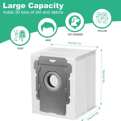 Large capacity Reusable Roomba Vacuum Bags For Everyday Cleaning Compatible With I7 I7 Plus I3 I3 Plus I4 I4 Plus I6