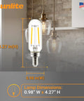 Energy Saving LED Filament T8 Tubular Light Bulb 2W 25W Equivalent Candelabra E12 Base Dimmable Instant On 2700K Soft White 130 Lumens UL Listed 12 Pack For Home Vanity And Fixtures hung in kitchen