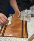 Applying Food Grade Mineral Oil For Wood Cutting Boards And Butcher Blocks, 12 Oz Bottle to wooden cutting board