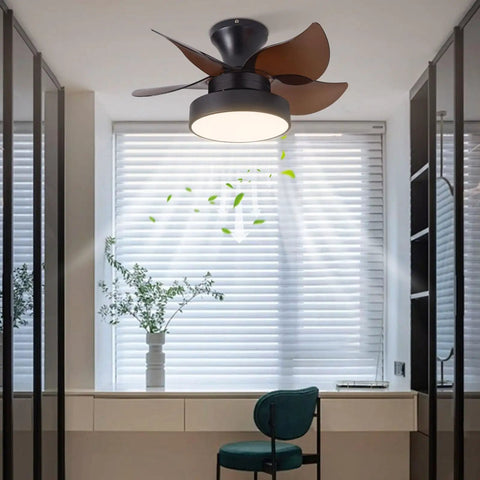 Crtohbnl Ceiling Fan with Light Control 6 Wind Speeds Reversible Fan in modern room with adjustable lighting and stylish design.