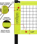 Backyard Ballin Portable Volleyball Set With Pro Net Wrap Yarn Volleyball And Pump features yellow waterproof edge tape