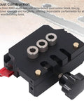 Self Centering Doweling Jig Kit With Aluminum Alloy Body For Woodworking Projects And Flat Pack Furniture Assembly Automatic Dowel Jig With Three In One Drill Bit Locator And 6mm 8mm 10mm Bits For Precise Pocket Holes displayed on a surface.
