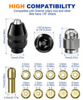 15 Piece Chuck Collet Set For Rotary Tools And Mini Drills, showing various sizes with keyless quick change chuck and brass collet nut.