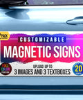 2 Pack 12x24 Custom Magnet Signs In Full Color For Business And Advertising, 30 Mil Vinyl Car Magnets on vehicle door