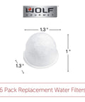 Six Pack Replacement Water Filter For Coffee Systems Cuts Chlorine Taste Fits WGCM100S Dimensions 1.3x1.3x1 inches