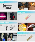 Fire starter, light sticks, camping utensils, tactical water bottle buckle in 236 Piece Survival Gear Kit with First Aid Medical Supplies, Tactical MOLLE Pouch, Outdoor Adventure Ready for Camping, Hiking, Hunting, Emergency Prep, Comprehensive 22 Tools Included