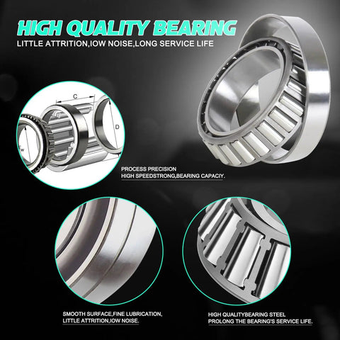 Two-Set 3500lb Beefed-Up Trailer Bearing Kit For 1-3/8 To 1-1/16 Inch Axles With 20-Piece Hardware, Bearings, Races