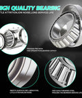 Four Pack 3500Lb Trailer Bearing Kit For 1-3/8 To 1-1/16 Inch Axles shown with steel bearing details