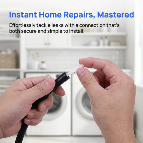 10 Pc Double Ended Barbed Hose Connector Repair Kit For Plastic Tube DIY Fixes No Tools Needed Hydroponics Piping Coupler Emergency Patch, clear hose repair connector in hand