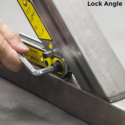 MLA600 adjustable magnetic welding square with lock angle, 6-inch size and yellow label