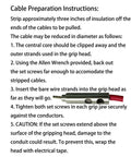 Heavy Duty Stainless Steel Wire Grip T-Type Puller For Electricians with an Allen Wrench for cable preparation instructions.