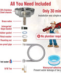 Premium Stainless Steel Kitchen Sink Glass Rinser With Nine High Pressure Sprayer Holes And Multi Angle Jet Streams installation kit