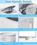 User-friendly features of Heavy Duty Portable Washing Machine With 5.5 Pound Capacity And Quick 110V Spin Cycle including top lid, drain basket, and handles.