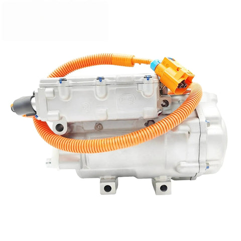 Rugged Electric AC Compressor Compatible With Byd Qin EV Cooling Pump BC28A 409V silver design with orange wiring.