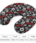 U Shaped Neck Pillow For Travel And Work, Lightweight And Reusable, soccer theme polyester cover