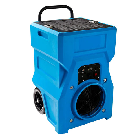 Blue Beast Heavy Duty 1000 CFM Portable Industrial Air Purifier with true HEPA filter, wheels, and handle, front view.